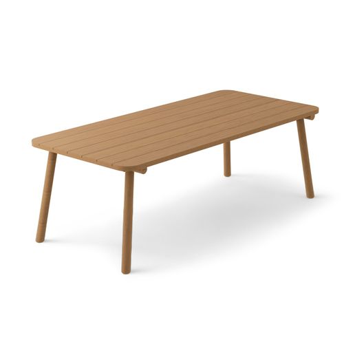 Table design - UZ - Yaaz - en teck / avec piètement en teck / rectangulaire