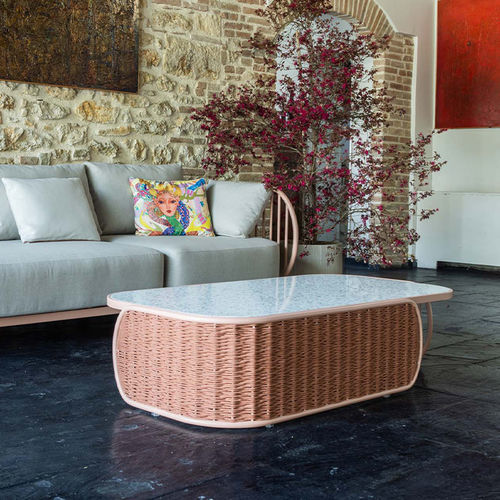 Table basse contemporaine - OVA - Yaaz - en aluminium / avec piètement en aluminium / rectangulaire