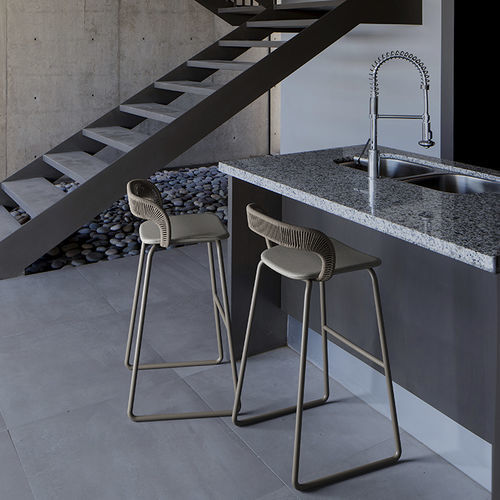 Tabouret de bar contemporain - BARLA - Yaaz - en Sunbrella® / avec piètement en aluminium / pour hôtel