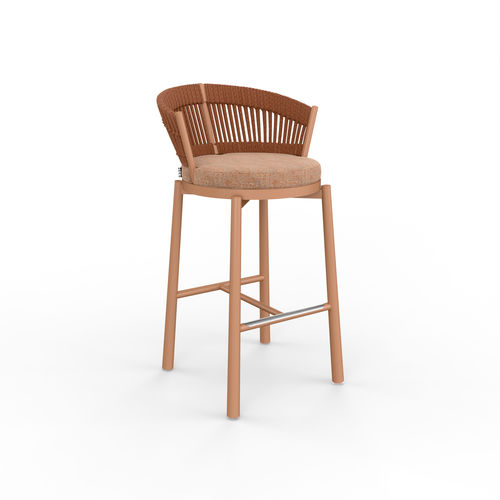 Tabouret de bar contemporain - TURTLE - Yaaz - en Sunbrella® / avec piètement en aluminium / 4 pieds
