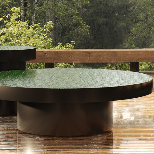 Table basse design - HISS - Yaaz - en aluminium / en porcelaine / avec piètement en aluminium