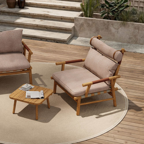 Table basse design - UZ - Yaaz - en teck / avec piètement en teck / carrée