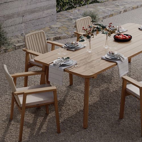 Chaise design - DENK - Yaaz - d'intérieur / de jardin / en teck