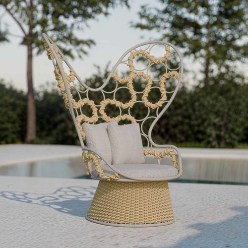 Fauteuil design - OPUS - Yaaz - en Sunbrella® / en aluminium / avec coussin amovible