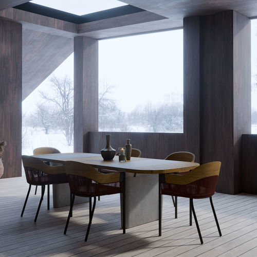 Chaise de salle à manger contemporaine - KENDA - Yaaz - d'intérieur / d'extérieur / en aluminium