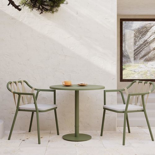 Table à manger design - ANKA - Yaaz - en aluminium / en terrazzo / en HPL
