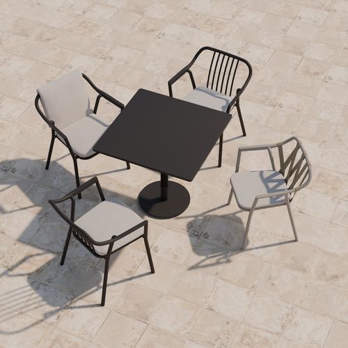 Table à manger design - ANKA - Yaaz - en aluminium / en terrazzo / en HPL