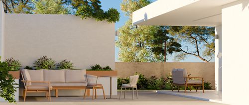 Chaise contemporaine - TURTLE ARMLESS - Yaaz - d'intérieur / d'extérieur / en aluminium
