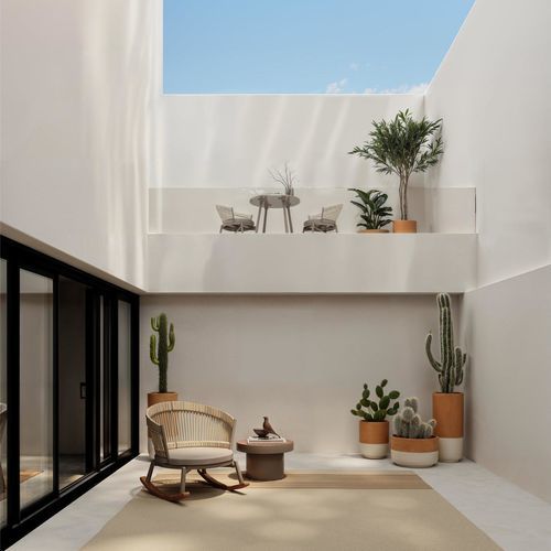 Jardinière de terre cuite - KUVA R39 - Yaaz - ronde / design / beige