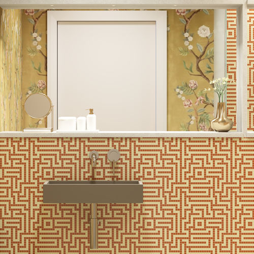 Mosaïque en marbre - LABYRINTH GINGER - TESSERE - de lave / en pierre naturelle / en verre recyclé