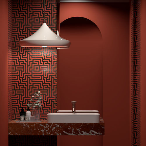 Mosaïque en marbre - LABYRINTH ROSSO NERO  - TESSERE - de lave / en pierre naturelle / en verre recyclé