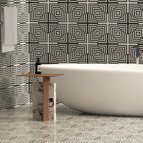 Mosaïque en marbre - OPTIC NERO BIANCO - TESSERE - de lave / en pierre naturelle / en verre recyclé