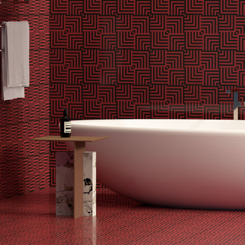 Mosaïque en marbre - OVERLAP ROSSO NERO - TESSERE - de lave / en pierre naturelle / en verre recyclé