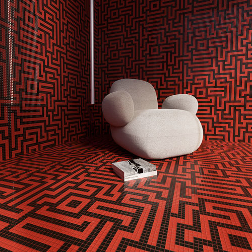 Mosaïque en marbre - PUZZLE ROSSO NERO  - TESSERE - de lave / en pierre naturelle / en verre recyclé