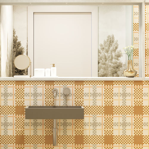 Mosaïque en marbre - TARTAN MIELE - TESSERE - de lave / en pierre naturelle / en verre recyclé
