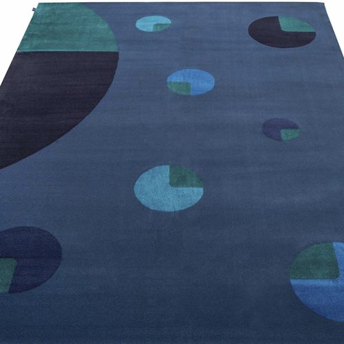 Tapis contemporain - PLANETS Blues - C10066 - Softicated - à motif géométrique / en laine / en soie végétale