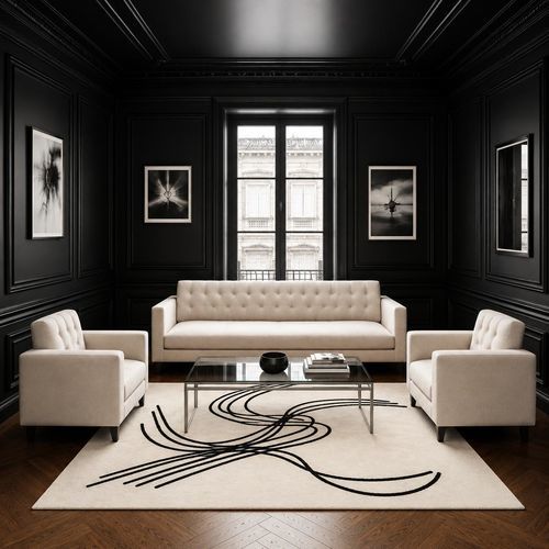 Tapis contemporain - JOURNEY - Softicated - monochrome / capitonné / en laine