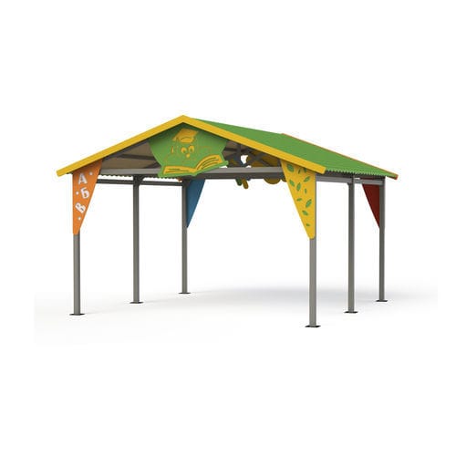 Gazebo en polyéthylène haute densité PEHD - GAB10-1  - GOTINSHTAIN EOOD - en polyéthylène haute densité PEHD / structure en métal / pour aire de jeux