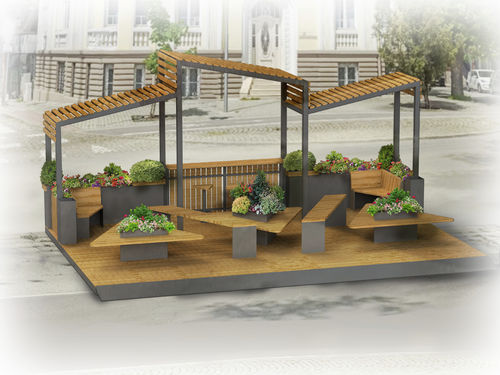 Parklet avec jardinière intégrée - PL01  - GOTINSHTAIN EOOD - modulable / écologique
