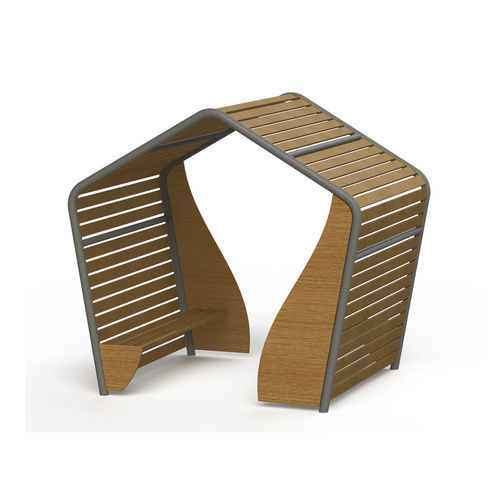 Gazebo en bois - GAB15   - GOTINSHTAIN EOOD - toit en bois / structure en métal / pour aire de jeux