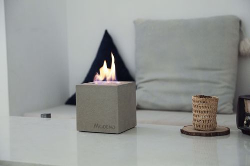 Brûleur au bioéthanol en inox - VITO - ELEMENTI - carré / en béton / de table