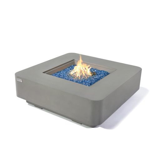 Brasero de jardin à gaz - ELEMENTI PLUS - LUCERNE - ELEMENTI - en composite ciment verre / carré