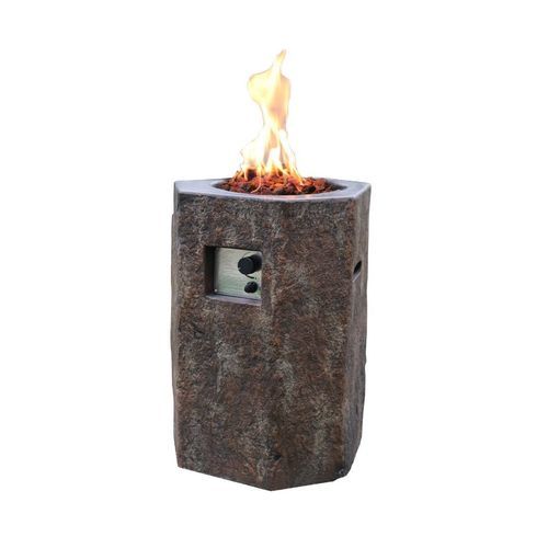 Cheminée à gaz - MODENO - BASALT COLUMN - ELEMENTI - au propane / à poser / simple face