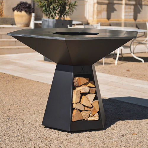 Brasero de jardin plancha - Grand banquet|150 - Hexagone - à bois / en acier / autres formes