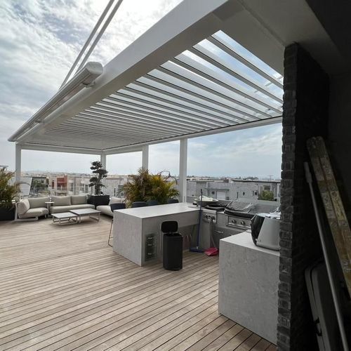 Pergola adossée - SMART ALUMINUM - Smart Sky - en aluminium / à lames orientables / sur mesure