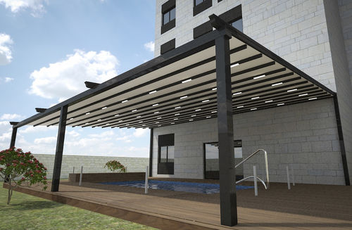Pergola adossée - SMART COMBI - Smart Sky - en aluminium / en acier / à lames orientables