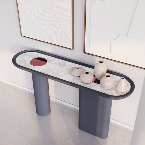 Console contemporaine - CRETA  - ULTRAMOBILI - en MDF / en MDF laqué / en marbre
