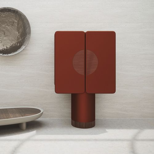 Meuble bar contemporain - REGIS Pearl Copper - ULTRAMOBILI - en noyer / en verre / en métal