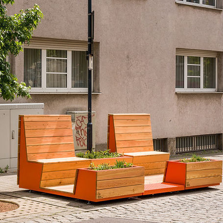Parklet modulable - AUSGEPARKT - CITY DECKS - avec jardinière intégrée