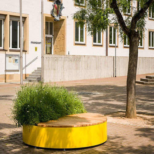 Banc public contemporain - ABGEKÜHLT - CITY DECKS - en bois / sans dossier / sans accoudoirs