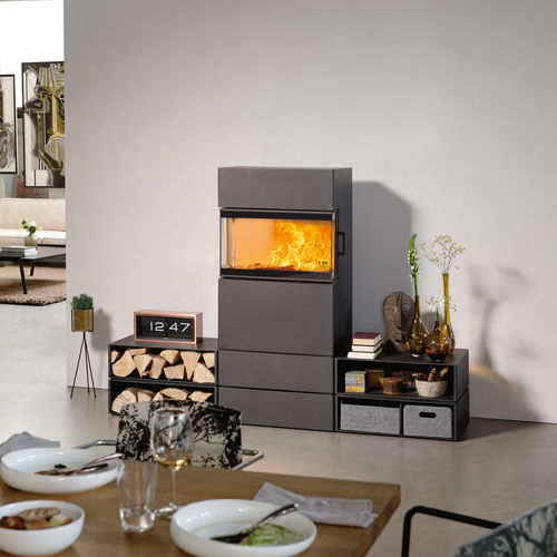Poêle à bois - Dexter S3 - AUSTROFLAMM - 6 kW / à poser / à 3 faces