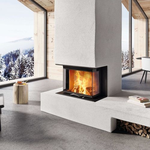 Foyer fermé à bois - 64x33x51 S3 2.0 - AUSTROFLAMM - à 3 faces / en métal / en verre
