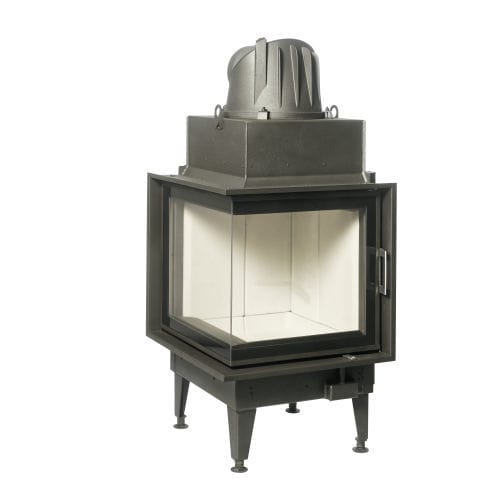 Foyer fermé à bois - 55x55x51 K 2.0 - AUSTROFLAMM - d'angle / en métal / en verre