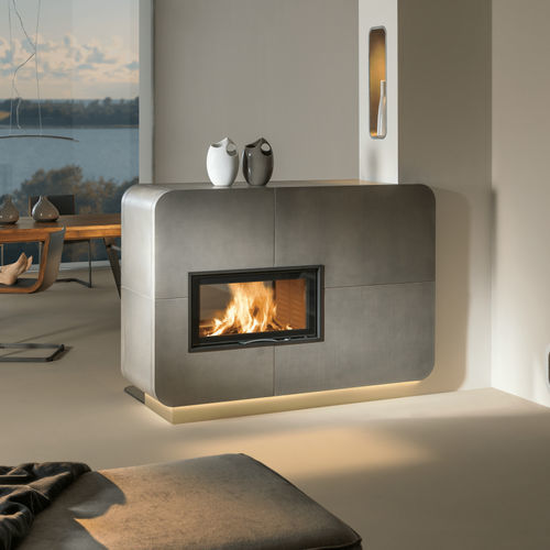 Foyer fermé à bois - 75x39 S II 2.0 - AUSTROFLAMM - double face / en métal / en verre