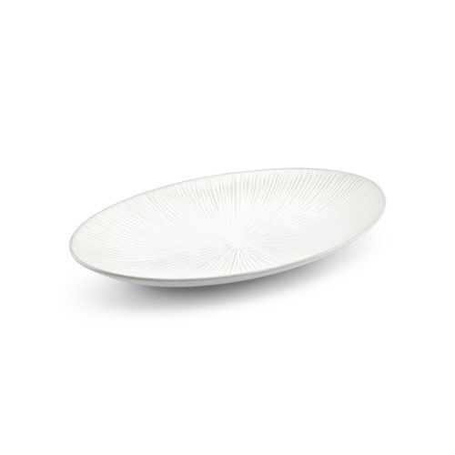 Assiette de service - Halo cloud : 605098 - Fine2Dine - ovale / en porcelaine / à rayures