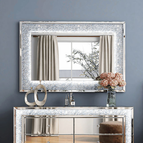 Miroir mural - WORS  - TRUST MOBILIER - contemporain / rectangulaire / argenté