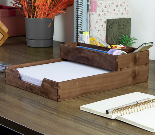Organisateur de bureau en noyer - RK432 - WOODSAKA KFT.