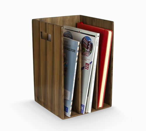 Porte-revues contemporain - RK369 - WOODSAKA KFT. - professionnel / en noyer / beige