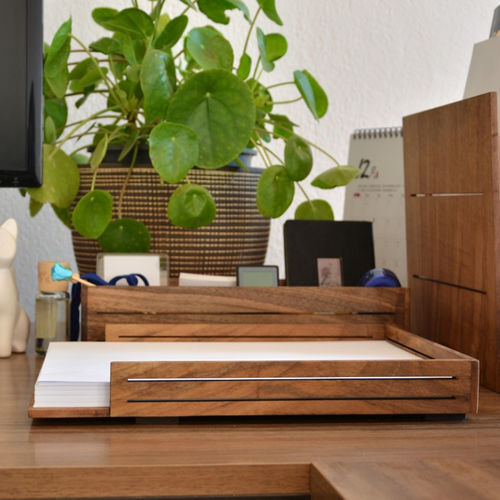 Organisateur de bureau en noyer - 3L374 - WOODSAKA KFT.