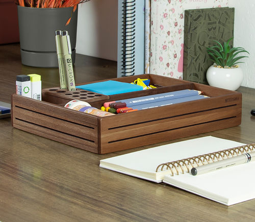 Organisateur de bureau en noyer - 3L201 - WOODSAKA KFT.