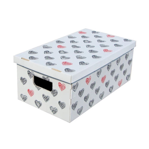 Boîte de rangement en carton - Unduetre Love - Lavatelli S.r.l. - avec couvercle