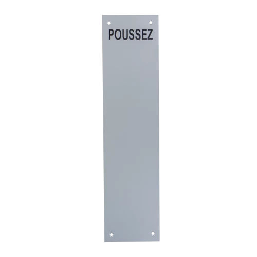 Plaque signalétique pour porte - POUSSEZ - Bilcocq-Duval - fixe / en aluminium anodisé / à visser
