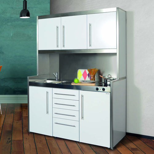 Kitchenette compacte - SL-D - Stengel Steel Concept GmbH - en acier inoxydable brossé / en acier inoxydable poli / avec plaque de cuisson