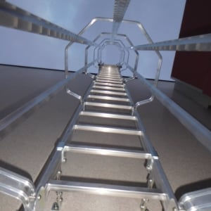 Échelle crinoline fixe - SICURPAL SRL - en aluminium / industrielle / d'extérieur