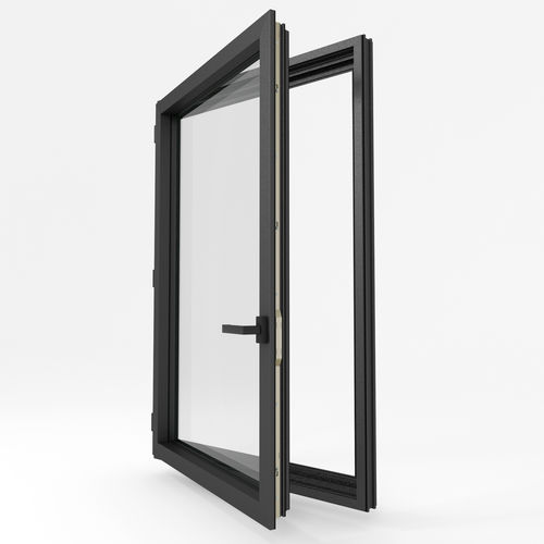 Fenêtre en aluminium - FA65C - CASTES INDUSTRIES SAS - battante / 1 vantail / grise