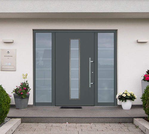Porte en aluminium - KAT Séries - Groke Türen GmbH - d'entrée / en bois / en verre